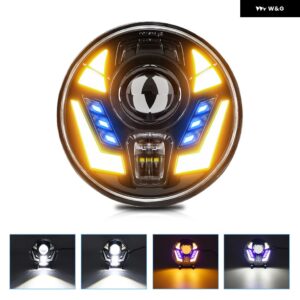 7インチ ラングラー ヘッドライト LED ジープ ヘッドライト 超高輝度 220W 22000LM ヘッドランプ ハーレー ハマー 汎用 ラウンド ヘッドライト 32V - 1 Pcs