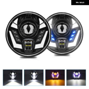 7インチ ラングラー ヘッドライト LED ジープ ヘッドライト 超高輝度 220W 22000LM ヘッドランプ ハーレー ハマー 汎用 ラウンド ヘッドライト 32V - 2 Pcs