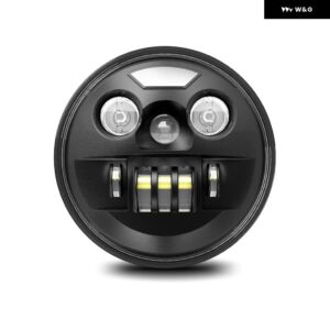 7インチ ラウンド ヘッドライト R2 LED ラングラー ジープ ヘッドライト ホワイト レッド DRL ウィンカー ヘッドランプ H4 200W 6000K 300000LM 24V - 1pcs