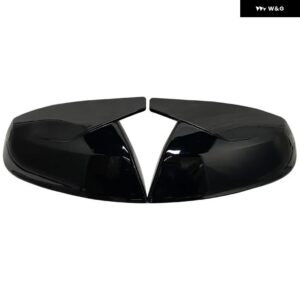 車用サイドドアバックミラー カバー キャップ アウディ Q5 Q5L SQ5 Q7 SQ7 FY 4M SLINE 2016-2020 - Bright Black