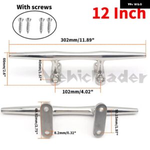 12インチ 高さ調整可能 丸型ロープボルト ボート用中空ベースクリート ー ボート用中空ベースクリート マリンヨットボート用 ステンレス - With screws