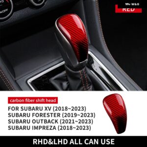 スバル XV インプレッサ 2018+ フォレスター 2019+ アウトバック 2021+ ギア シフト レバー ノブカバー ステッカー アクセサリー リアルハードカーボン - red