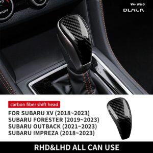 スバル XV インプレッサ 2018+ フォレスター 2019+ アウトバック 2021+ ギア シフト レバー ノブカバー ステッカー アクセサリー リアルハードカーボン - black