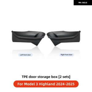テスラ モデルY モデル3 ハイランド 2024 テスラ ドアサイド ストレージ ボックス フロント リアサイド インテリア ストレージ カスタム アクセサリー - M3 2024 Front 2PCS
