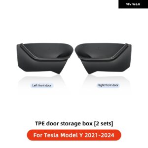 テスラ モデルY モデル3 ハイランド 2024 テスラ ドアサイド ストレージ ボックス フロント リアサイド インテリア ストレージ カスタム アクセサリー - MY 21-24 Front 2PCS