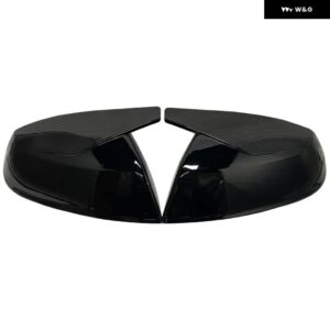 アウディ Q5 SQ5 8R 2016-2021 Q7 4L フェイスリフト 2016-2021 サイドウィング リアビュー バックミラー カバー ケースキャップ レーンアシストなし - Bright Black