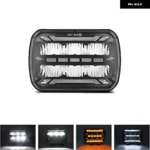 7インチスクエアカー ヘッドライト オフロード車両 ヘッドライト 200W 30000LM ジープ ラングラー ヘッドライト H4ウィンカーDRL ヘッドランプ 6000K 32V - 1 Pcs