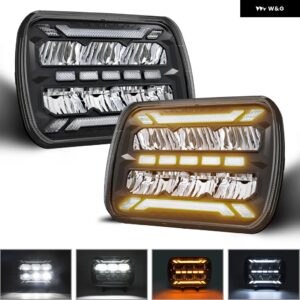 7インチスクエアカー ヘッドライト オフロード車両 ヘッドライト 200W 30000LM ジープ ラングラー ヘッドライト H4ウィンカーDRL ヘッドランプ 6000K 32V - 2 Pcs