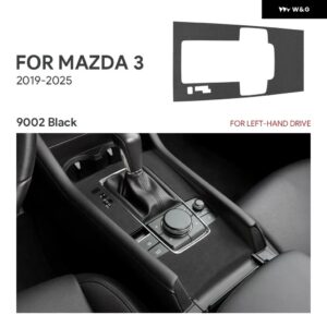 トップスエード トリム LHD RHD ステッカー マツダ 3 アクセラ 2019 - 24 2025 カーセンター コンソール ギア シフト パネル - Black LHD