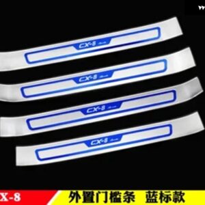 マツダ CX-8 CX8 2018 2019 ステンレス ドアシル スカッフプレート プロテクター トリム キックガードペダルステップカバー カー スタイリング アクセサリー - Blue