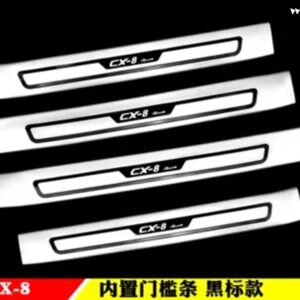 マツダ CX-8 CX8 2018 2019 ステンレス ドアシル スカッフプレート プロテクター トリム キックガードペダルステップカバー カー スタイリング アクセサリー - black