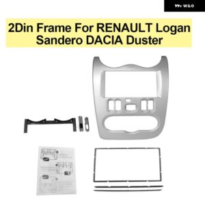 2DIN カー ラジオ フェイシアルノーローガンサンデロ DACIA ダスター オーディオ フェイシア フレーム パネル ダッシュ マウント キット アダプター トリム - 173x98mm