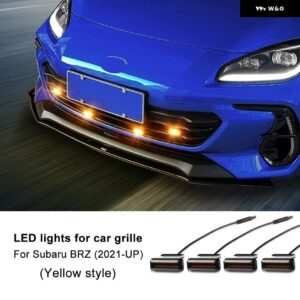 LED グリル ライト スバル BRZ トヨタ GR86 2021 - 24 アンバー フロントホワイト グリル ハザード灯 ランニングランプ マーカー ウィンカー - Yellow Lights