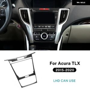 ACURA TLX 2015 - 20 LHD カーセンター コンソール パネル フレーム アクセサリー リアルソフトカーボン ステッカー - LHD Black Carbon