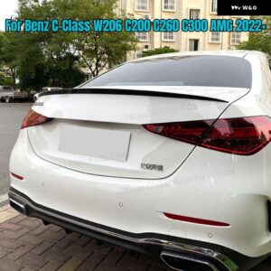 リアスポイラー ウィング メルセデス ベンツ C クラス W206 C200 C260 C300 C43 C63 AMG 2022 2023 2024 リア トランク リップスポイラー トリム - Carbon Look