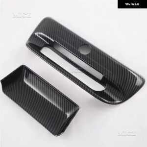 ラム 1500 TRX 2019-2022 2023 カーボンクローム ABS リア トランク テールゲート グラブ リア ドアハンドル カバー ボウル プロテクター トリム - Carbon fiber color