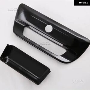 ラム 1500 TRX 2019-2022 2023 カーボンクローム ABS リア トランク テールゲート グラブ リア ドアハンドル カバー ボウル プロテクター トリム - black