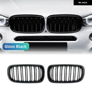 ニュールック カー グリル グリル フロントキドニー 光沢 2ライン ダブルスラット BMW X5 F15 X6 F16 X5M F85 X6M F86 カーアクセサリー - Double Line Black