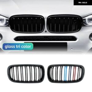 ニュールック カー グリル グリル フロントキドニー 光沢 2ライン ダブルスラット BMW X5 F15 X6 F16 X5M F85 X6M F86 カーアクセサリー - M Color