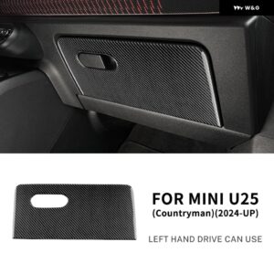 MINI COOPER COUNTRYMAN U25 2024 2025 車用副パイロット用 収納 ボックス パネル リアルソフトカーボン ステッカー 内装 トリム アクセサリー - LHD-Black