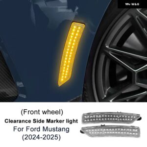 M 車用 2個 フロント リア ライト クリアランス サイドマーカー ライト アンバー フォード マスタング 2024 2025 ホワイト レッド LED サイドマーカー - Clear Lens 03