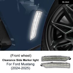 M 車用 2個 フロント リア ライト クリアランス サイドマーカー ライト アンバー フォード マスタング 2024 2025 ホワイト レッド LED サイドマーカー - Clear Lens 02