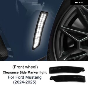 M 車用 2個 フロント リア ライト クリアランス サイドマーカー ライト アンバー フォード マスタング 2024 2025 ホワイト レッド LED サイドマーカー - Smoke Lens 02