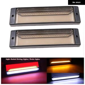 2X 防水 LED トラック トラック ライトトレーラー ブレーキライト ネオンハローテールブレーキストップウィンカー12V / 24Vリアターンバンランプ - 2pcs Smoking Lens