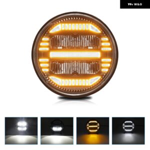 7インチ LED ラングラー ヘッドライト H4 DRL ラウンド ヘッドライト 220W ドット Eマーク ヘッドランプ ジープ JK ヘイリー オフロード ヘッドライト 12V - 1 Pcs