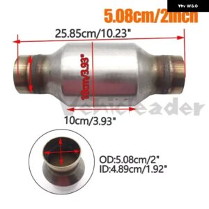 2インチ/2.5インチ 400 CPSI ハイフローレーシング EURO 1 汎用 触媒コンバーター セラミック基板付き 触媒長さ 25.8CM - 2 Inch