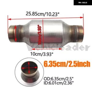 2インチ/2.5インチ 400 CPSI ハイフローレーシング EURO 1 汎用 触媒コンバーター セラミック基板付き 触媒長さ 25.8CM - 2.5 Inch