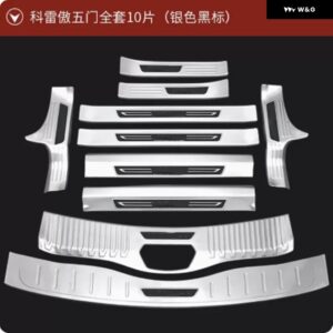 ルノー コレオス 2017-2020 ステンレス リア バンパー プロテクター 車ドアカバー トリム ドアシルプレート内側と外側 - G