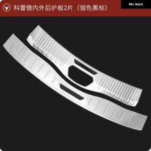 ルノー コレオス 2017-2020 ステンレス リア バンパー プロテクター 車ドアカバー トリム ドアシルプレート内側と外側 - R