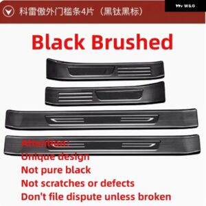 ルノー コレオス 2017-2020 ステンレス リア バンパー プロテクター 車ドアカバー トリム ドアシルプレート内側と外側 - H