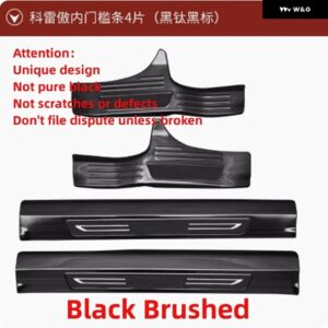 ルノー コレオス 2017-2020 ステンレス リア バンパー プロテクター 車ドアカバー トリム ドアシルプレート内側と外側 - I