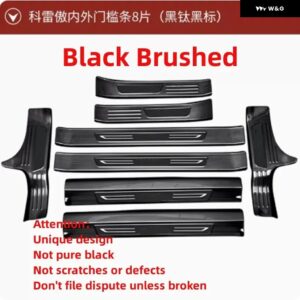 ルノー コレオス 2017-2020 ステンレス リア バンパー プロテクター 車ドアカバー トリム ドアシルプレート内側と外側 - J