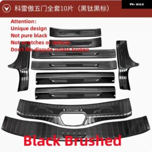 ルノー コレオス 2017-2020 ステンレス リア バンパー プロテクター 車ドアカバー トリム ドアシルプレート内側と外側 - N