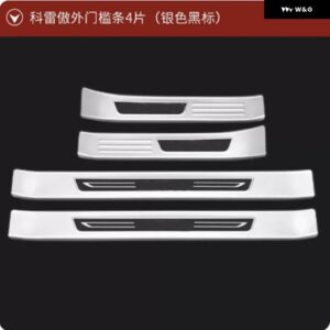 ルノー コレオス 2017-2020 ステンレス リア バンパー プロテクター 車ドアカバー トリム ドアシルプレート内側と外側 - a