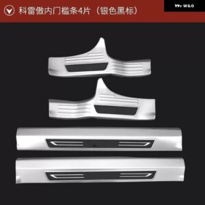 ルノー コレオス 2017-2020 ステンレス リア バンパー プロテクター 車ドアカバー トリム ドアシルプレート内側と外側 - b