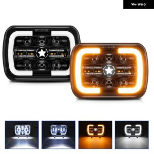 7X6 5X7インチ LED ヘッドライト ラングラー スクエア ヘッドライト 200W 30000LM LED ヘッドランプ DRL ハイ/ローウィンカー オフロード 4X4 車用ライト - 2pcs