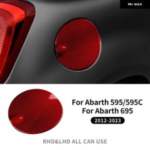 アバルト 595 595C 695 2012-2014 - 16 2019 2019 - 21 2023 車用燃料 タンクキャップ カバー リアルハードカーボン ステッカー - Red carbon