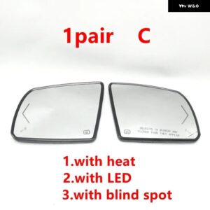 車ドアウィングサイドバックミラー ガラスレンズ トヨタ タンドラ 2014 - 20セコイア2018-2020 - 1pair C