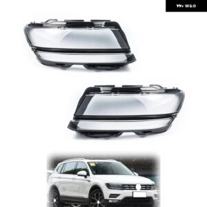 VW ティグアン L 2017 - 20 LED 車用 ヘッドランプ カバー ク リアランプ シェード ヘッドライト シェル レンズ 交換 - Left Side