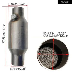 2インチ/2.25インチ/2.5インチ/3インチ触媒コンバーター高フローメタルコアハニカム排気 フィルター 200セルEURO1高性能スポーツ - 2.25 Inch