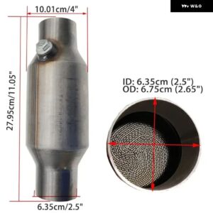 2インチ/2.25インチ/2.5インチ/3インチ触媒コンバーター高フローメタルコアハニカム排気 フィルター 200セルEURO1高性能スポーツ - 2.5 Inch