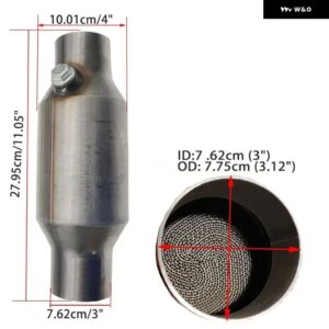 2インチ/2.25インチ/2.5インチ/3インチ触媒コンバーター高フローメタルコアハニカム排気 フィルター 200セルEURO1高性能スポーツ - 3 Inch