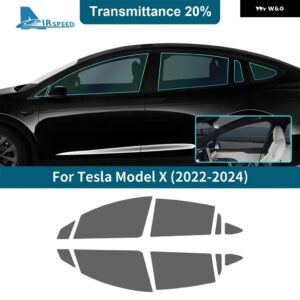 ソーラーUVプライバシー プロテクター サマーティントフィルム テスラ モデルX 2022 2023 2024 車 フロントリア サイドウィンドウアクセサリー ステッカー - 20Percent Window