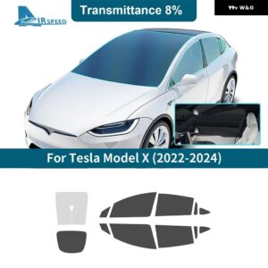 ソーラーUVプライバシー プロテクター サマーティントフィルム テスラ モデルX 2022 2023 2024 車 フロントリア サイドウィンドウアクセサリー ステッカー - 8Percent one Set