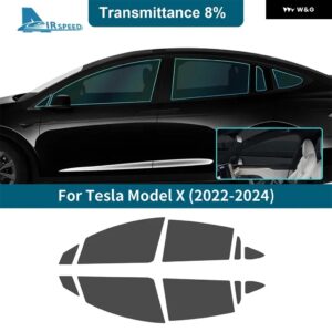 ソーラーUVプライバシー プロテクター サマーティントフィルム テスラ モデルX 2022 2023 2024 車 フロントリア サイドウィンドウアクセサリー ステッカー - 8Percent Window