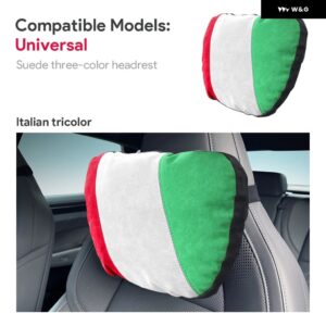 汎用 プレミアム スエード ヘッドレスト ピロー BMW 1 2 3 4 5 7シリーズ / テスラ モデル3 Y ハイランド/ ベンツ A C E GLC クラス - Italian color